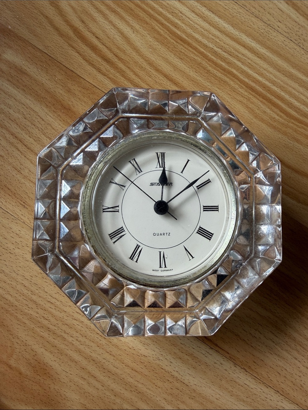 •STAIGER• Vintage Lead Crystal Desk Clock (untested)